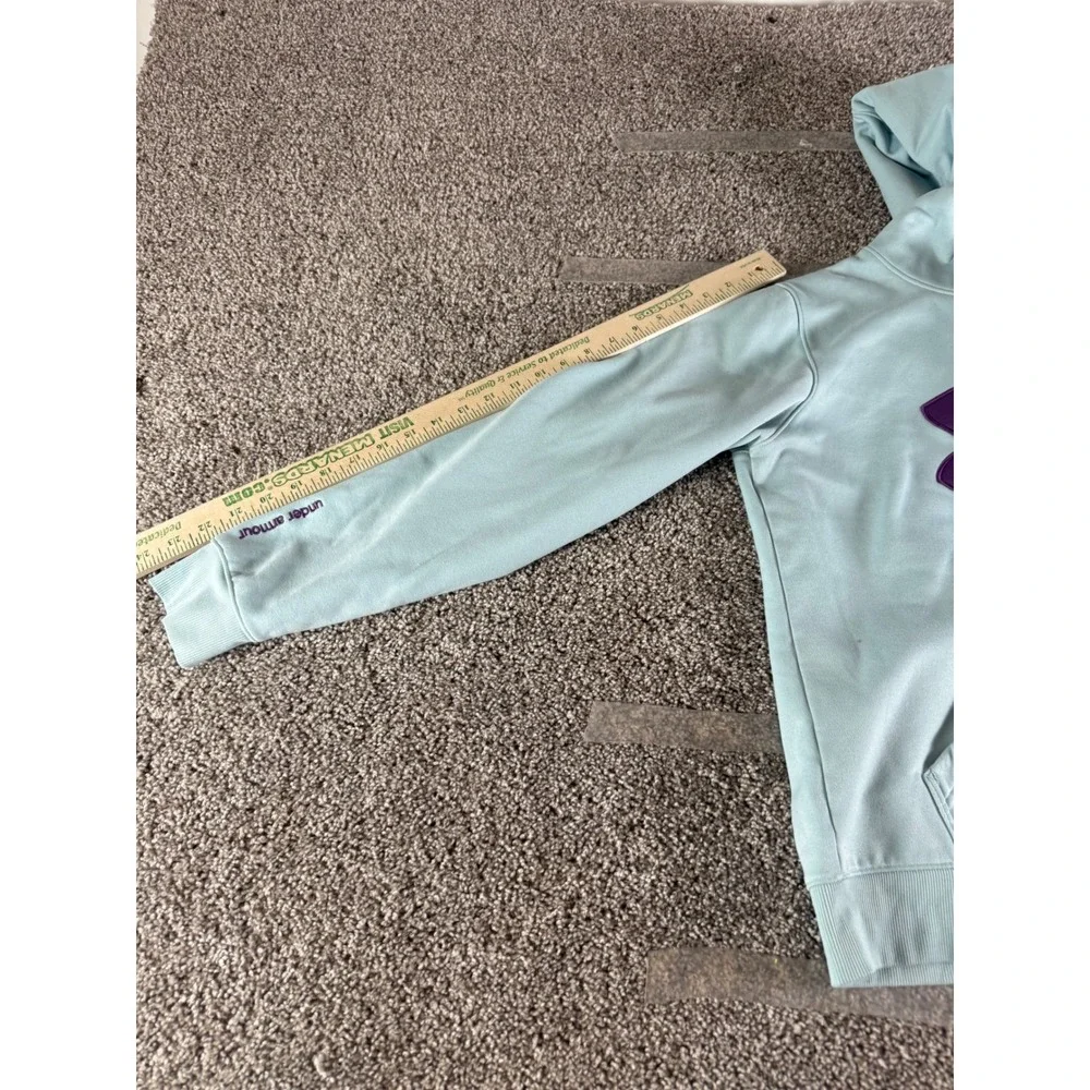 Under Armour Kids Mint Green Purple Big Logo Fleece Hoodie Sweatshirt Size‎ MD